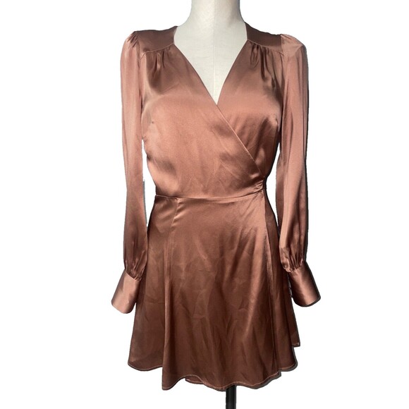 Reformation Chrisley True Wrap Silk Mini Dress Women’s size S NWOT - Picture 2 of 13